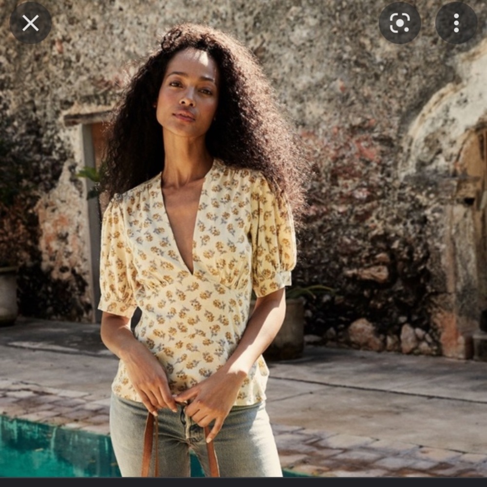 Yana Top: Doen raw silk floral top